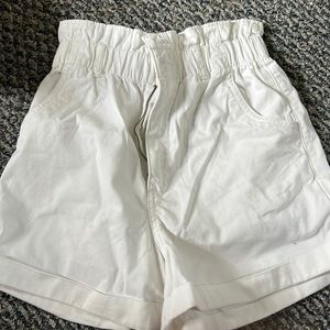 High Waisted Paper Bag Shorts